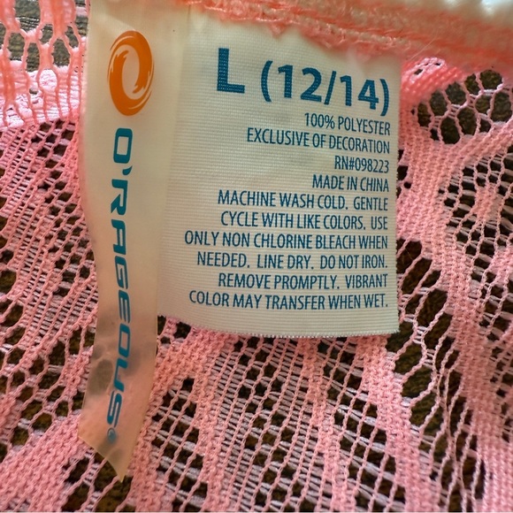 O’rageous Full Lace Pink Floral Tank Top Size Large Boho Unique Beach Romantic - Picture 2 of 11